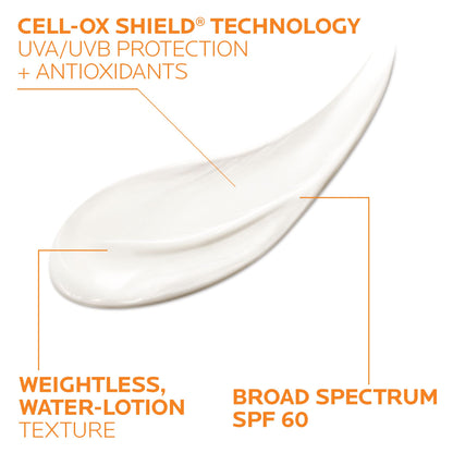 La Roche-Posay Anthelios Cooling Water Sunscreen Lotion for Face & Body, Broad Spectrum SPF + Antioxidants, Fast Absorbing Water-Like Texture, Oil Free Sunscreen, SPF 60, SPF 30