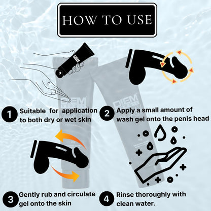 Foreskin cleanser - Intimate and Foreskin Wash Gel - 30gm. Foreskin wash for uncircumcised genital. Intimate wash gel for smegma removal. Soap for balls and mens genitals - clean without drying.