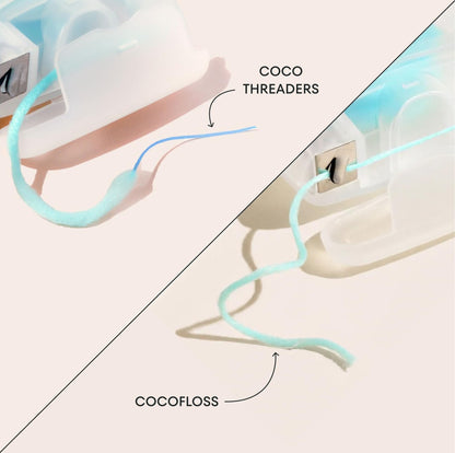 CocoPlush Floss Threaders by Cocolab, Expanding Woven Floss with Built-in Threader for Braces, Implants and Bridges, Coconut Oil Infused, Mint Scent, 30 Count, 1 Pack