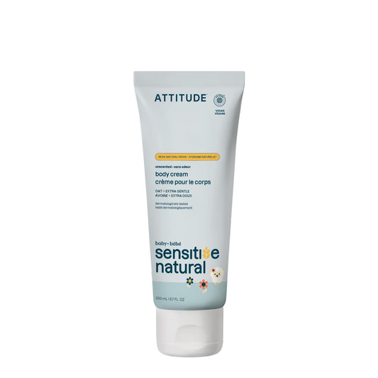 ATTITUDE Deep Moisturizing Body Cream, Plant and Mineral-Based Ingredients, Vegan and Cruelty-free Personal Care Products for Sensitive Skin, Unscented, 6.7 Fl Oz