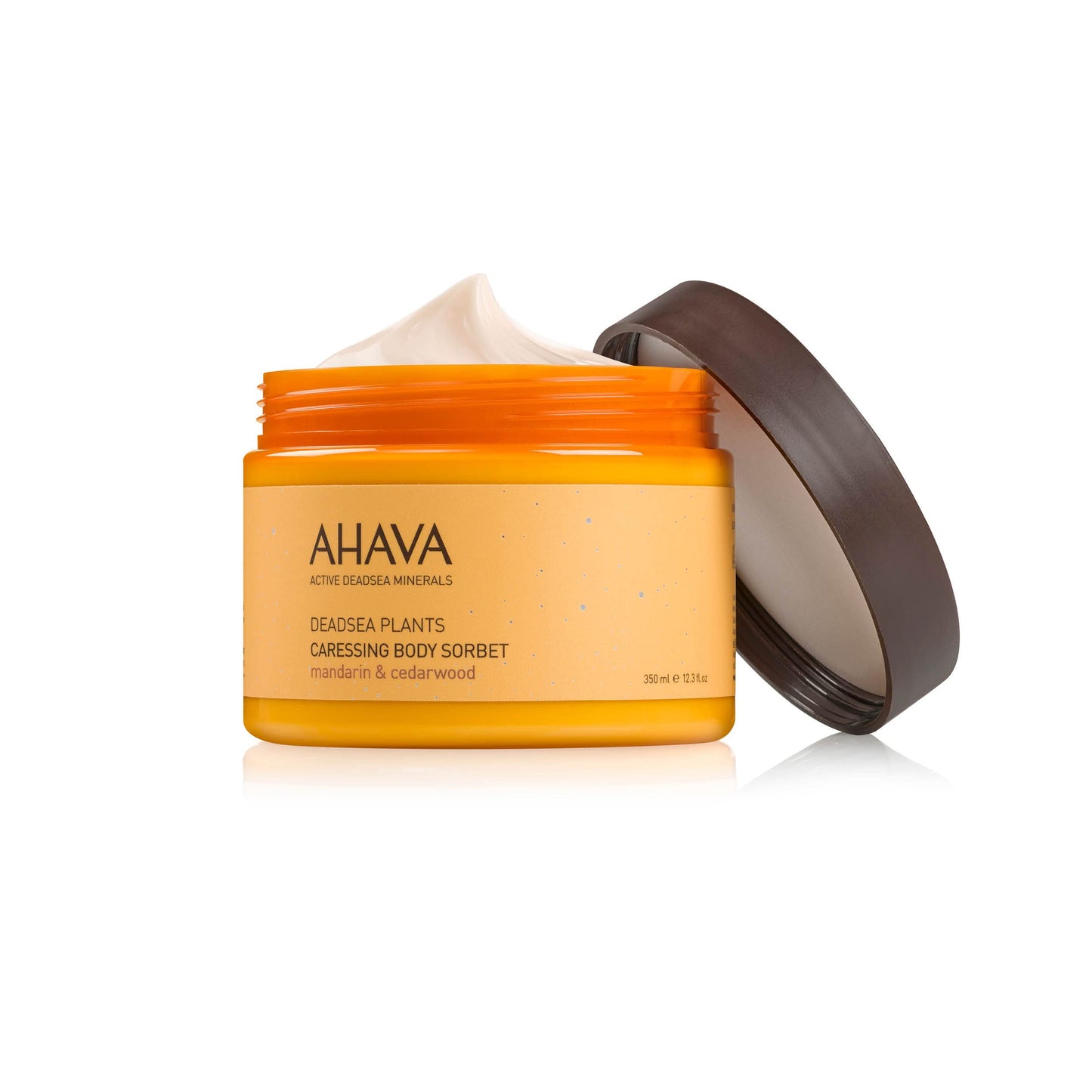 AHAVA Dead Sea Plants Caressing Body Sorbet, Mandarin & Cedarwood - Hydrate & Refreshes Skin, Enhances Suppleness, Envelops in Energizing Sensation, with Osmoter, Bisabolol, Vitamin B5 & E, 11.8 Fl.Oz