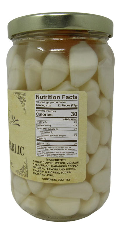 Buc-ee's Pickled Habanero Garlic in a Resealable Jar, Gluten Free, No High Fructose Corn Syrup, 16 Fl Ounces