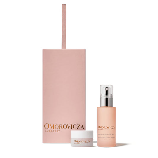 Omorovicza Perfecting Duo, Hydrating Face Mist & Lip Balm Gift Set Skincare with Healing Concentrate™ & Hyaluronic Filling Spheres for Radiant, Supple Skin, Christmas Gifts & Stocking Stuffers