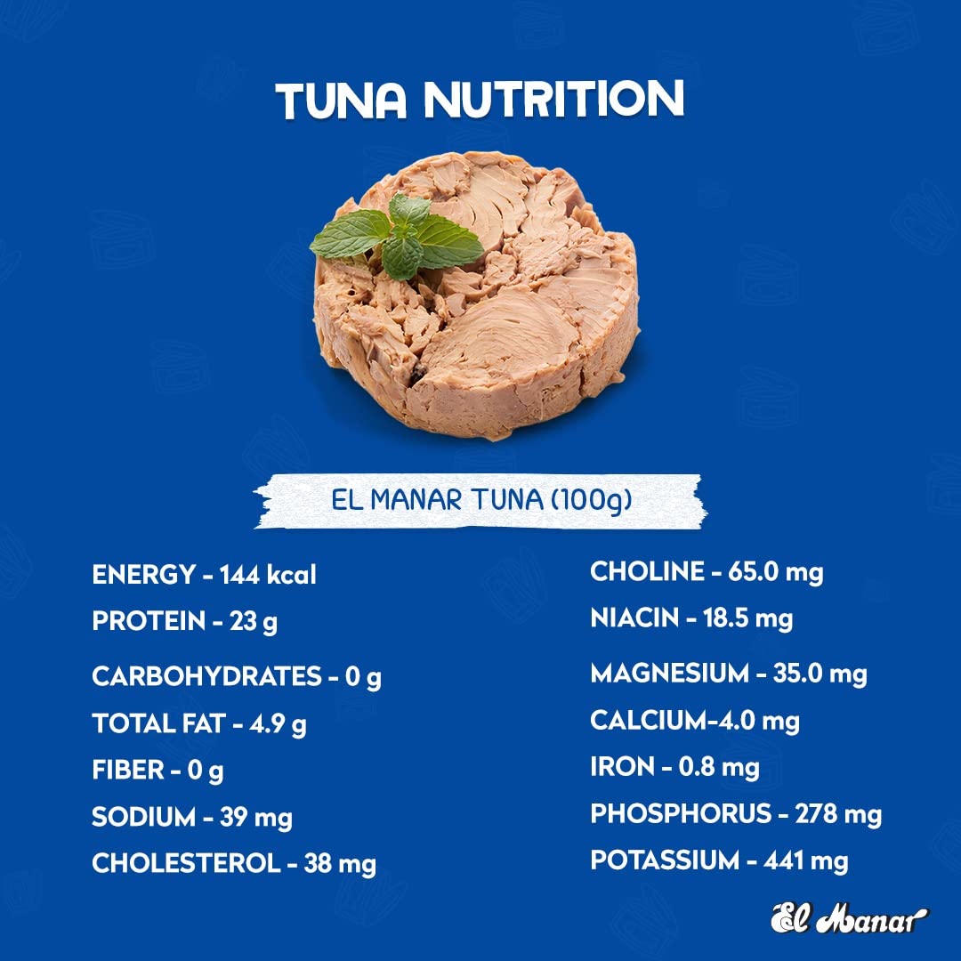 Solid Tuna in Virgin Olive Oil - Canned Tuna Fish in Cold Pressed Tunisian Olive Oil from El Manar - 10-Pack of 160g Cans