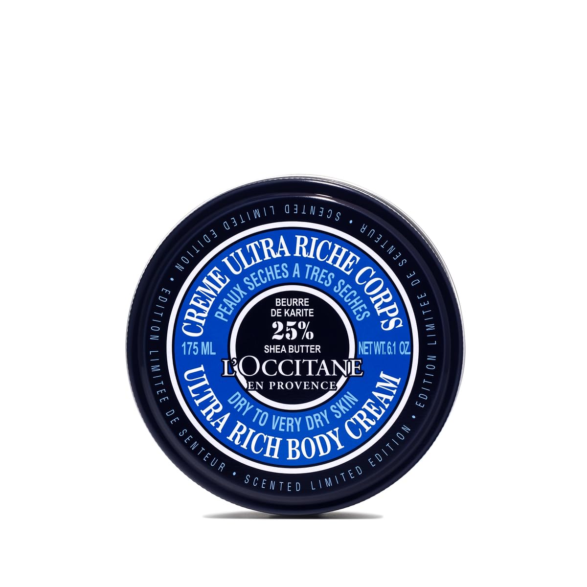 L’Occitane Shea Butter Ultra Rich Body Cream, Nourishing Moisturizer for Dry, Sensitive Skin, Fast Absorbing, Refillable, Vegan Skincare, Light Scent