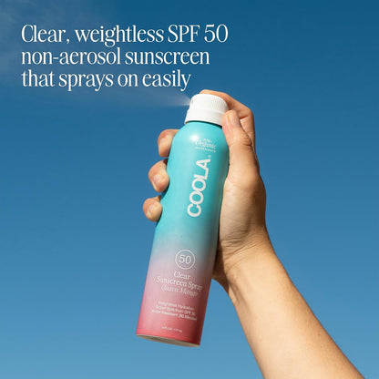 COOLA Organic Sunscreen SPF 50 Sunblock Spray, Dermatologist Tested Skin Care for Daily Protection, Vegan and Gluten Free, Guava Mango