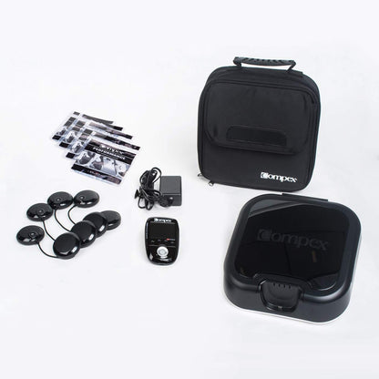 Compex Wireless USA 2.0 Muscle Stimulator w/TENS Bundle Kit: Muscle Stimulation Machine, with Snap Electrodes,Programs, Wireless PODs etc, Black