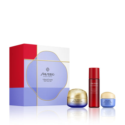 Shiseido Lifting & Firming Eye Care Set - Eudermine Activating Essence (30mL), Vital Perfection Uplifting and Firming Advanced Cream (15mL) & Eye Cream (15mL) - $159 Value