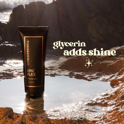 The Beachwaver Co. Epic Flex Styling Gel - Full Size (4 Oz) | Lightweight, Plant-Based Vegan Hair Gel w/Rice Protein & Botanicals | Flexible Hold, Frizz Control, Style Definition | Bali Beach Night