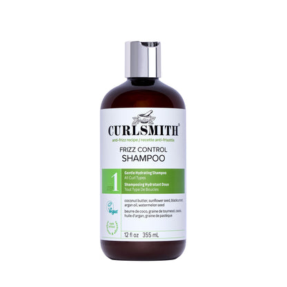 CURLSMITH Frizz Control Shampoo - Frizz-Fighting Shampoo for Curls, Removes Build-Up, For All Curl Types, Vegan & Cruelty Free