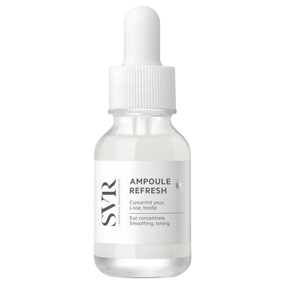 SVR Refresh Concentrate Eye Serum with Hyaluronic Acid, Peptides, and Caffeine. Decongest, Awaken, Tone, and Smooth Puffy Eyes. Targets Dark Circles and Under-eye Bags, 0.5 fl. oz.