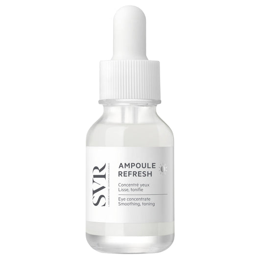 SVR Refresh Concentrate Eye Serum with Hyaluronic Acid, Peptides, and Caffeine. Decongest, Awaken, Tone, and Smooth Puffy Eyes. Targets Dark Circles and Under-eye Bags, 0.5 fl. oz.