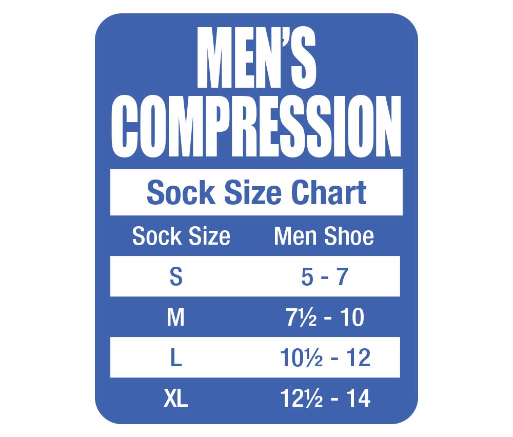 Top Flite Mens Graduated Compression Socks Over the Calf 20-30 Mmhg