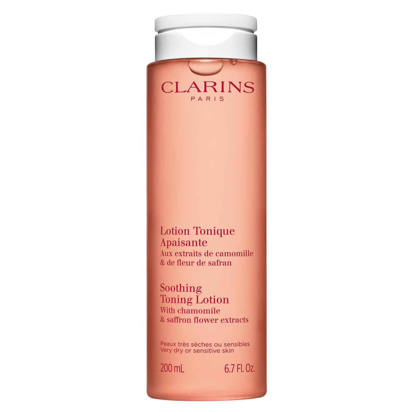 Clarins Soothing Toning Lotion | Soft, Soothed and Comforted Skin After 14 Days* | Cleanses, Tones, Hydrates, Soothes and Balances Skin's Microbiota | Alcohol-Free | Camomile Extract