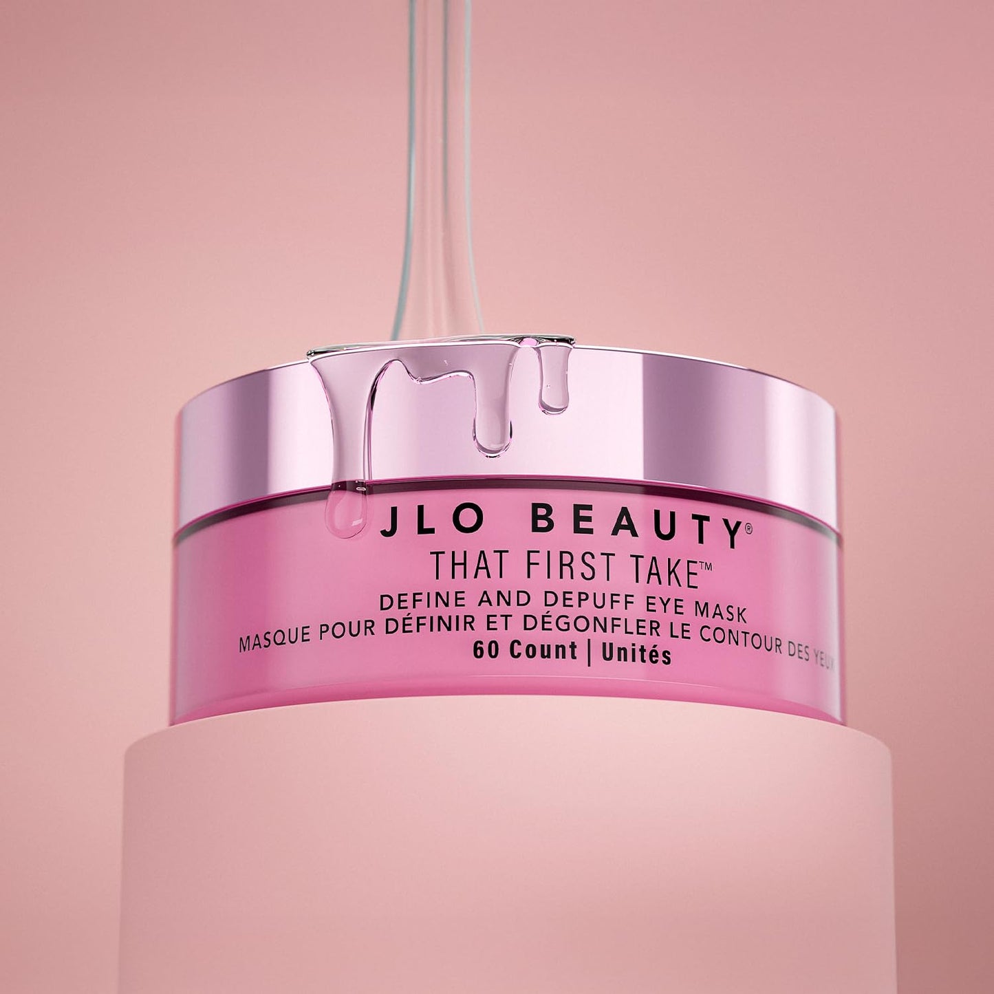 JLO BEAUTY That First Take™ Define & Depuff Eye Mask, Hydrogel Under Eye Patches with Peptides & Hyaluronic Acid, Hydrating, Brightening, Dermatologist Tested (60 Count)