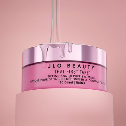 JLO BEAUTY That First Take™ Define & Depuff Eye Mask, Hydrogel Under Eye Patches with Peptides & Hyaluronic Acid, Hydrating, Brightening, Dermatologist Tested (60 Count)