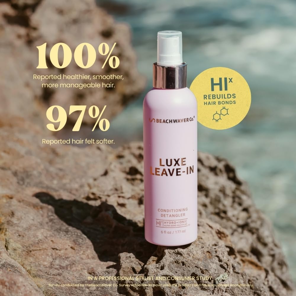 The Beachwaver Co. Luxe Leave-In Conditioning Detangler - Full Size (6 Fl Oz) | Leave-In Treatment to Hydrate, Smooth, & Strengthen w/HiX Vegan Bond Multipliers | Bali Beach Night Fragrance