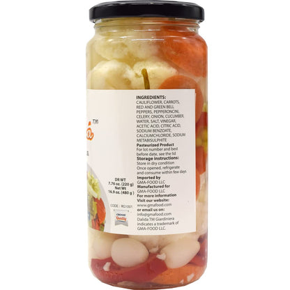 Dalida - Giardiniera, Pickled Vegetables, 16.9 Oz (Pack of 1)