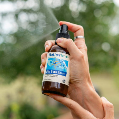 Motherlove Sitz Bath Spray (4 oz Value Size) Sitz Bath for Postpartum Care—Herbal Perineal Spray w/Witch Hazel—USDA Organic, Vegan, & Cruelty Free