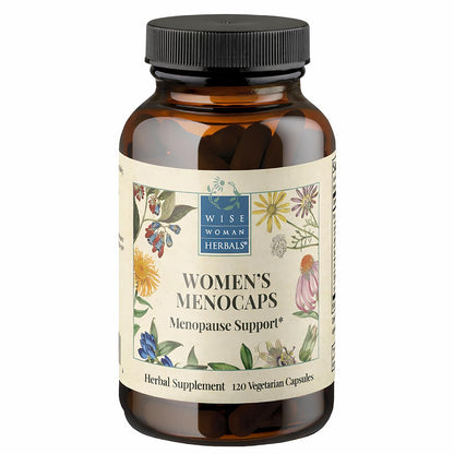 Wise Woman Herbals Women's Menocaps, Non-GMO Herbal Blend for Menopause Support, Hot Flashes, Night Sweats, Mood Support, Emotional Balance, Hormonal Support, 120 Veg Caps