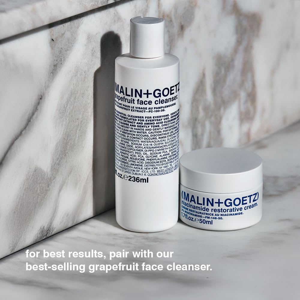 MALIN+GOETZ Niacinamide Restorative Cream | Clinically Proven Multi-Benefit Face Cream | Hydrates, Firms, Evens Skin Tone (1.7oz)
