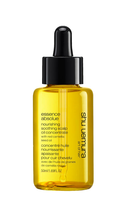 shu uemura art of hair Essence Absolue Pre-Shampoo & Nourishing Treatment Oil - Soothes Dry and Flaky Scalp, Leaves Scalp Moisturized and Balanced, Nourishes For Soft and Shiny Hair, 1.7 Fl Oz