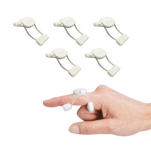 Rolyan Sof-Stretch Extension Splint, 5-Pack, Small, White, Finger Brace with Adjustable Fit, Lightweight & Latex-Free Support for PIP Joint Extension, Boutonniere Deformity & Edema, Hand Washable
