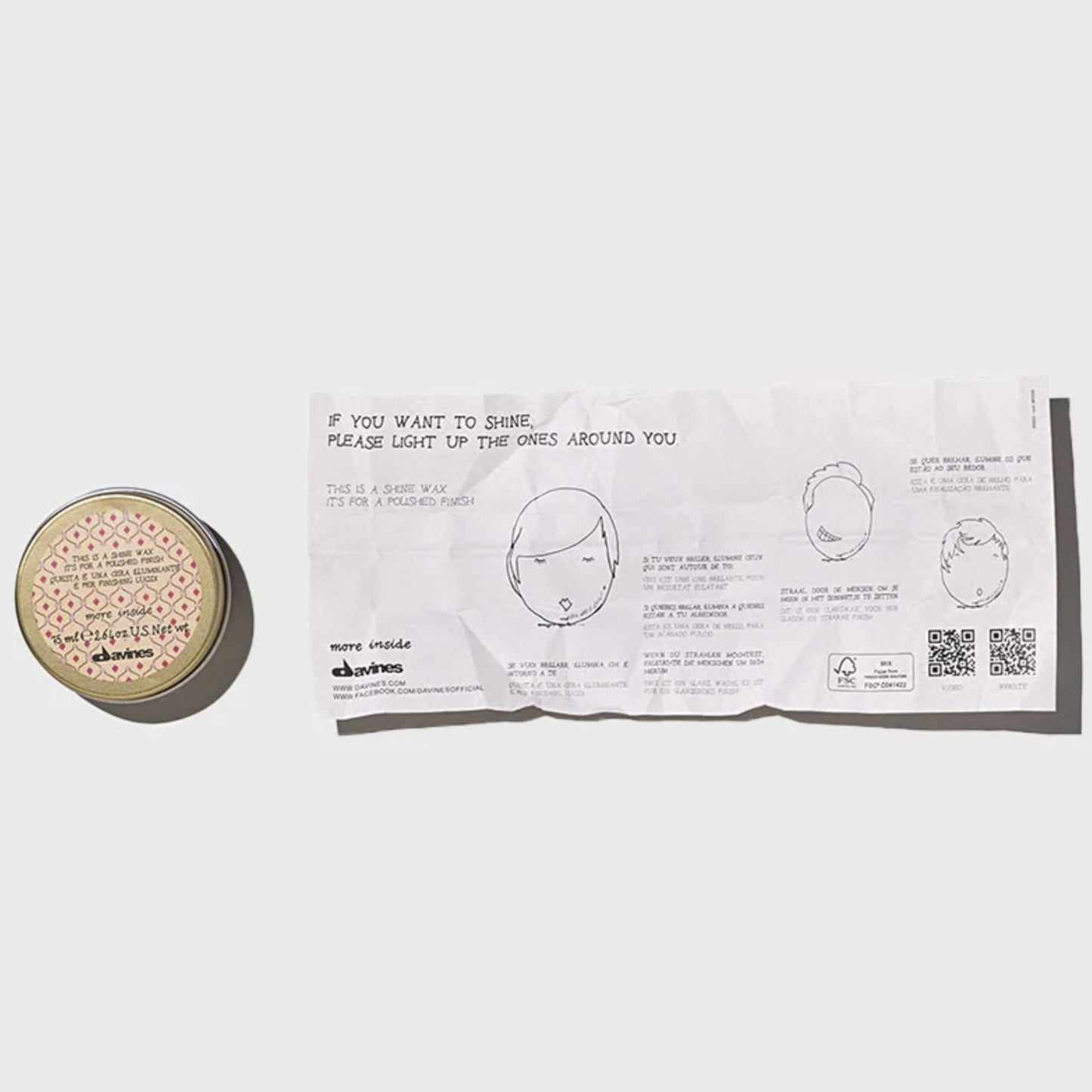 Davines This Is A Shine Wax, Light Hold High Shine & Polish - Creamy Wax for Glossy Finish - Workable Texture for Sleek Styles, 2.54 Fl Oz