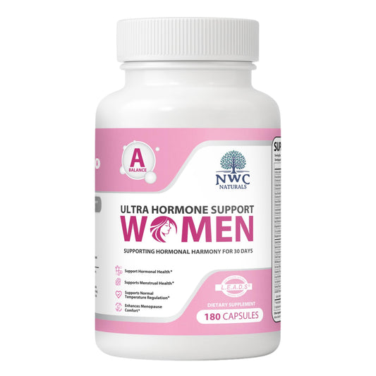 NWC Naturals Ultra-Hormone Support Formula A – Hormone Harmony for Women & Foundational Hormone Balance for Women, 180 Capsules – Cycle & Menopause Support with Organic B-Vitamins & Herbal Extracts