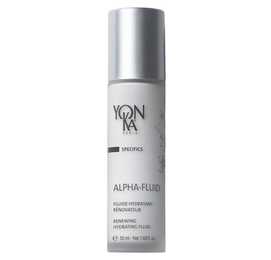 Yon-Ka Alpha Fluid | Age Defense Lightweight Moisturizer for Fine Lines | Vitamin E, Rice Bran Oil and Fruit AHA | for All Skin Types | 1.69 fl oz
