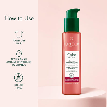 René Furterer Color Glow Thermal-Protecting Glow Cream - Amino Acids & Lemon Essential Oil 3.3 fl oz.