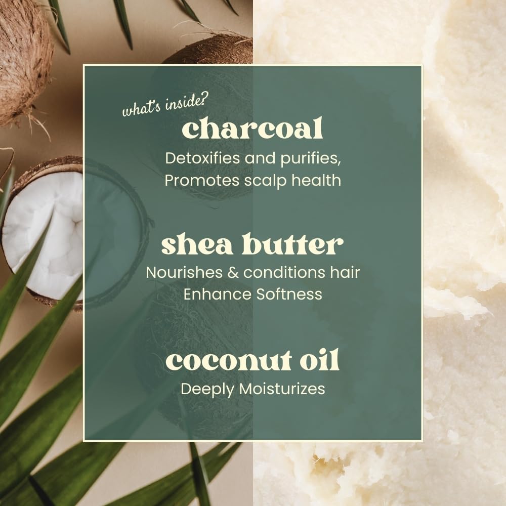 The Beachwaver Co. Charcoal Shampoo Bar | Clarifying, Sustainable Shampoo Bar with Organic Coconut Oil & Shea Butter for Hydrated Hair & Healthy Scalp | Fragrance-Free, Vegan, Easy for Travel