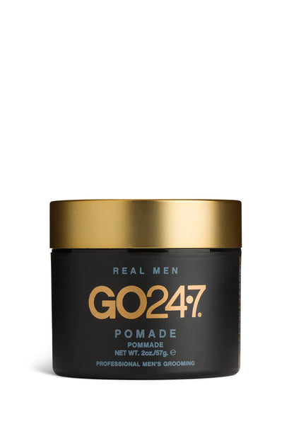 GO247 Pomade - Medium Hold, High Shine Pomade for Men - Water-Activated Formula for Easy Restyling - Controls Frizz & Flyaways - Ideal for Sleek, Polished Looks, 2 Oz