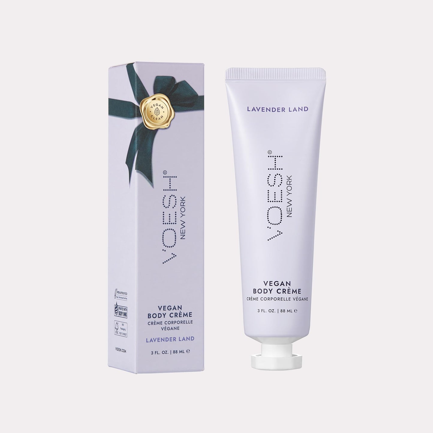 VOESH Vegan Body Creme - Skin Moisturing Cream, K-Beauty Korean Skincare, Lavender Land - 3oz