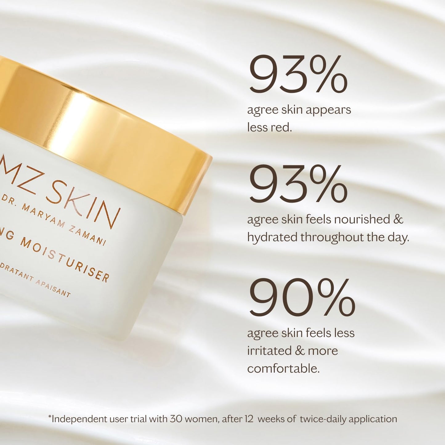 MZ SKIN Calming Moisturizer 1.69 fl oz - Prebiotic-Enhanced Daily Hydrating, Soothing Face Cream with Squalane & Centella Asiatica Cica for Sensitive Redness Prone Skin, Fragrance Free