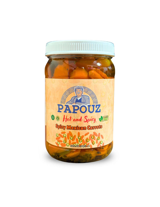 Pickled Carrots, Hot and Spicy, Mexican Style, 32 FL OZ, All Natural, Low Calorie, Gluten Free, Fat Free, No Preservatives, Low Sugar, Premium Pickled Carrots, Jalapeños, and Cascabella Chili Peppers Blend, Premier Product, Hand Sliced, Family Recipe...