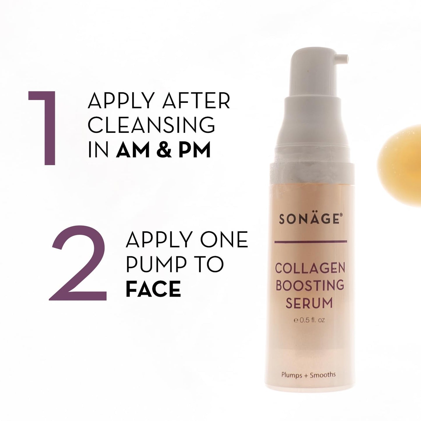 Sonage Collagen Boosting Serum: Vegan Anti-Aging Face Serum | Plumps, Smooths, Minimizes Pores, Wrinkles