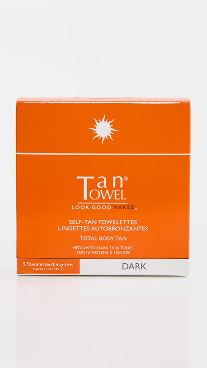 TanTowel Women's Full Body Tan Towelettes - 5 Pack, Dark, 0.5 Fl Oz (Pack of 5)