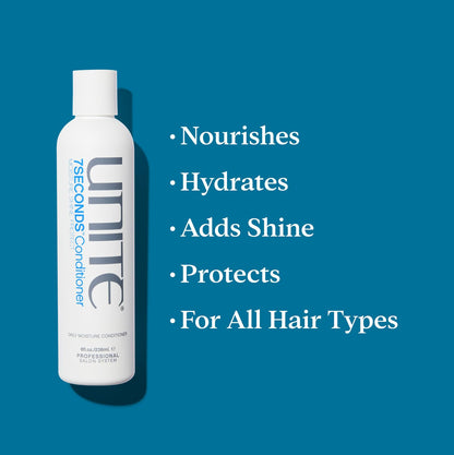 UNITE Hair – 7SECONDS Conditioner – Lightweight, Moisturizing Formula to Smooth, Soften & Enhance Shine – Helps Protect Hair from UV & Heat Damage – 8 Fl Oz