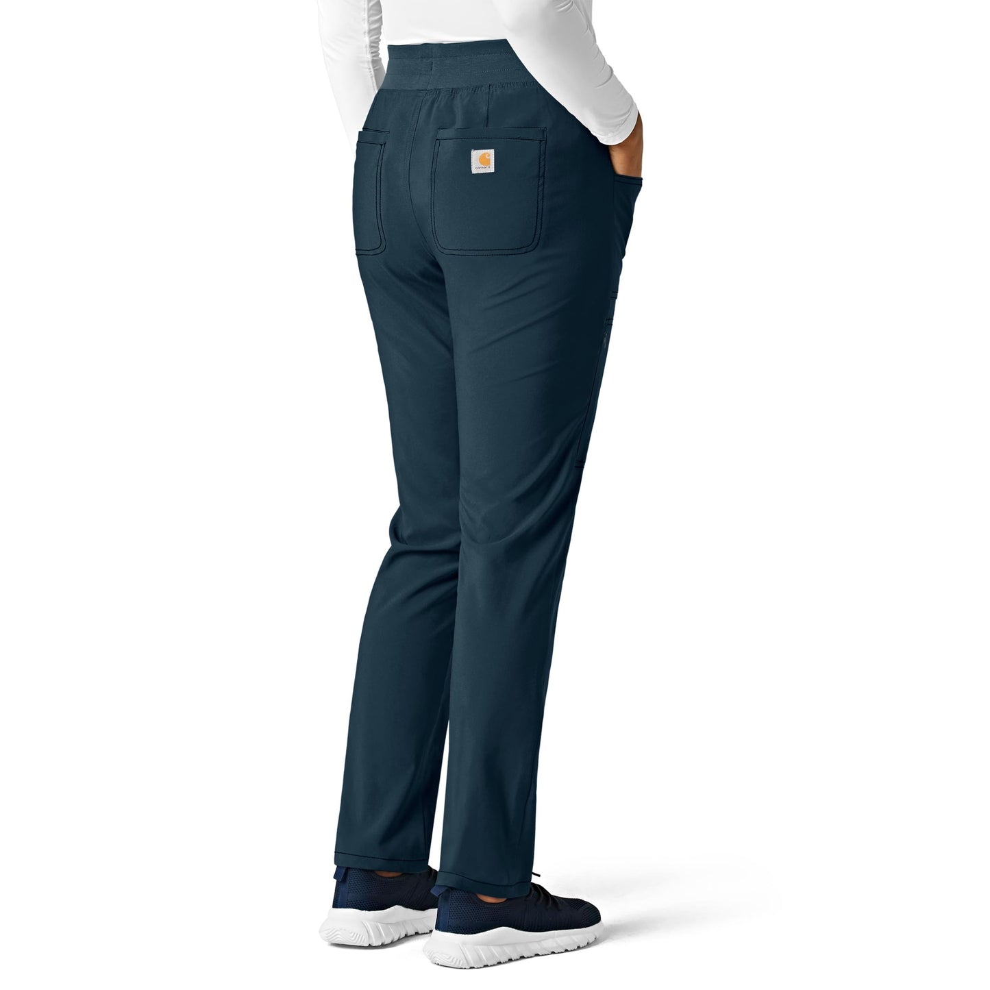 Carhartt Cross-Flex Scrubs for Women, Slim Leg Scrub Pants Navy