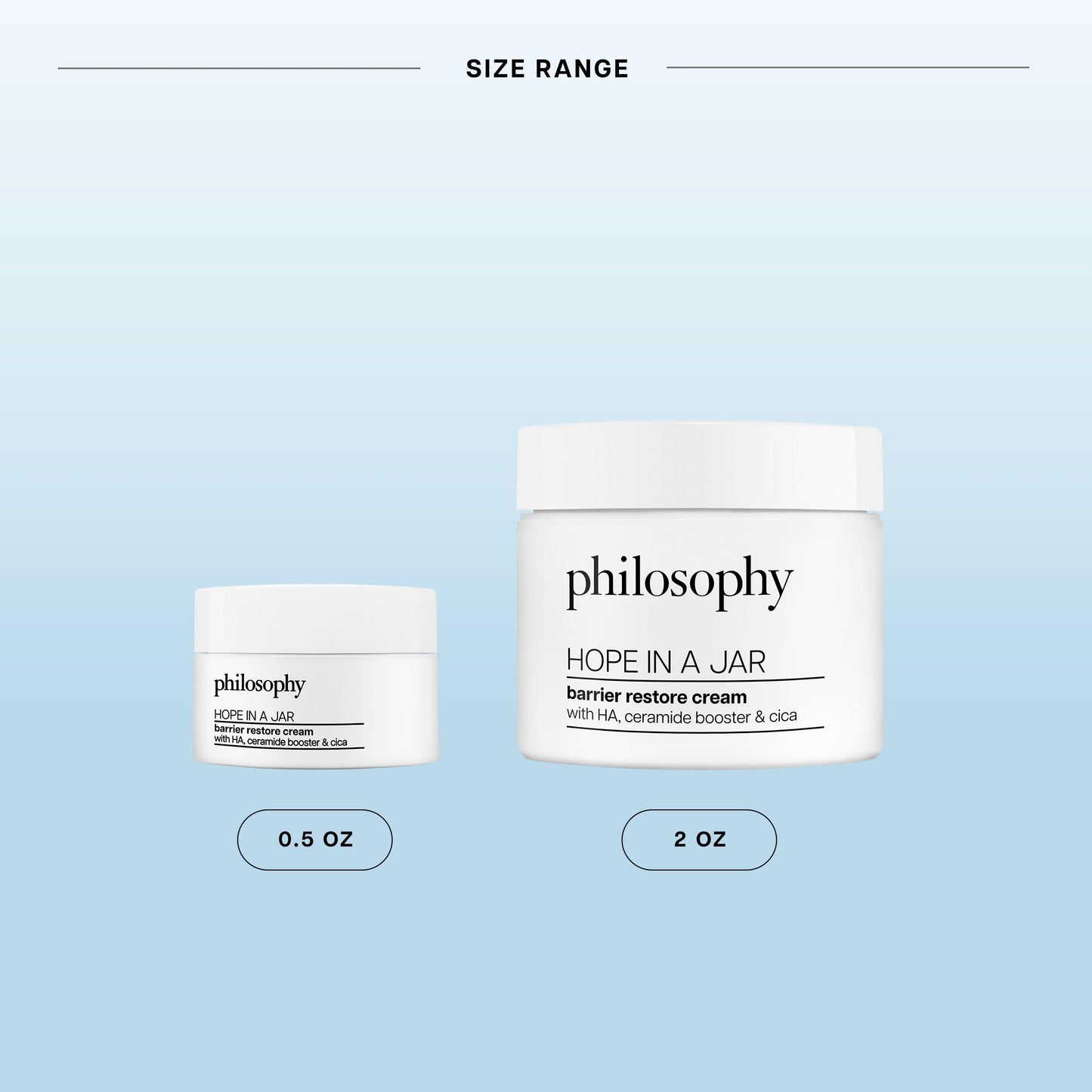philosophy hope in a jar barrier restore cream – with ha+ complex, cica & ceramides – intensely hydrating moisturizer for dry, sensitive skin – repairs & soothes