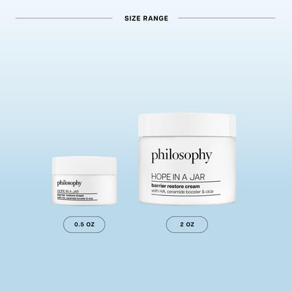 philosophy hope in a jar barrier restore cream – with ha+ complex, cica & ceramides – intensely hydrating moisturizer for dry, sensitive skin – repairs & soothes