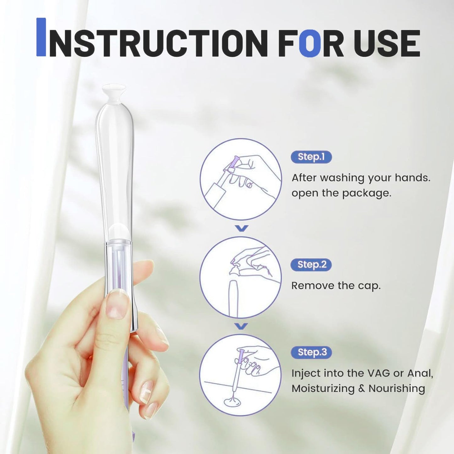 Jasmine Natural Vaginal Moisturizer for Women - Female Care Moisturizing Care Long-Lasting Hydration, pH-Balanced Lube Injector for Women's Dryness - Disposable Prefilled Massage Gel (10 Pcs)