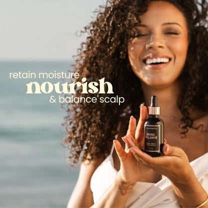 The Beachwaver Co. Bring Balance Organic Argan & Marula Hair Oil (2 Oz) | Vegan, Fragrance-Free Hair Oil Treatment | Only 5 Ingredients: Marula, Jojoba, Black Cumin, Sunflower & Argan Oils
