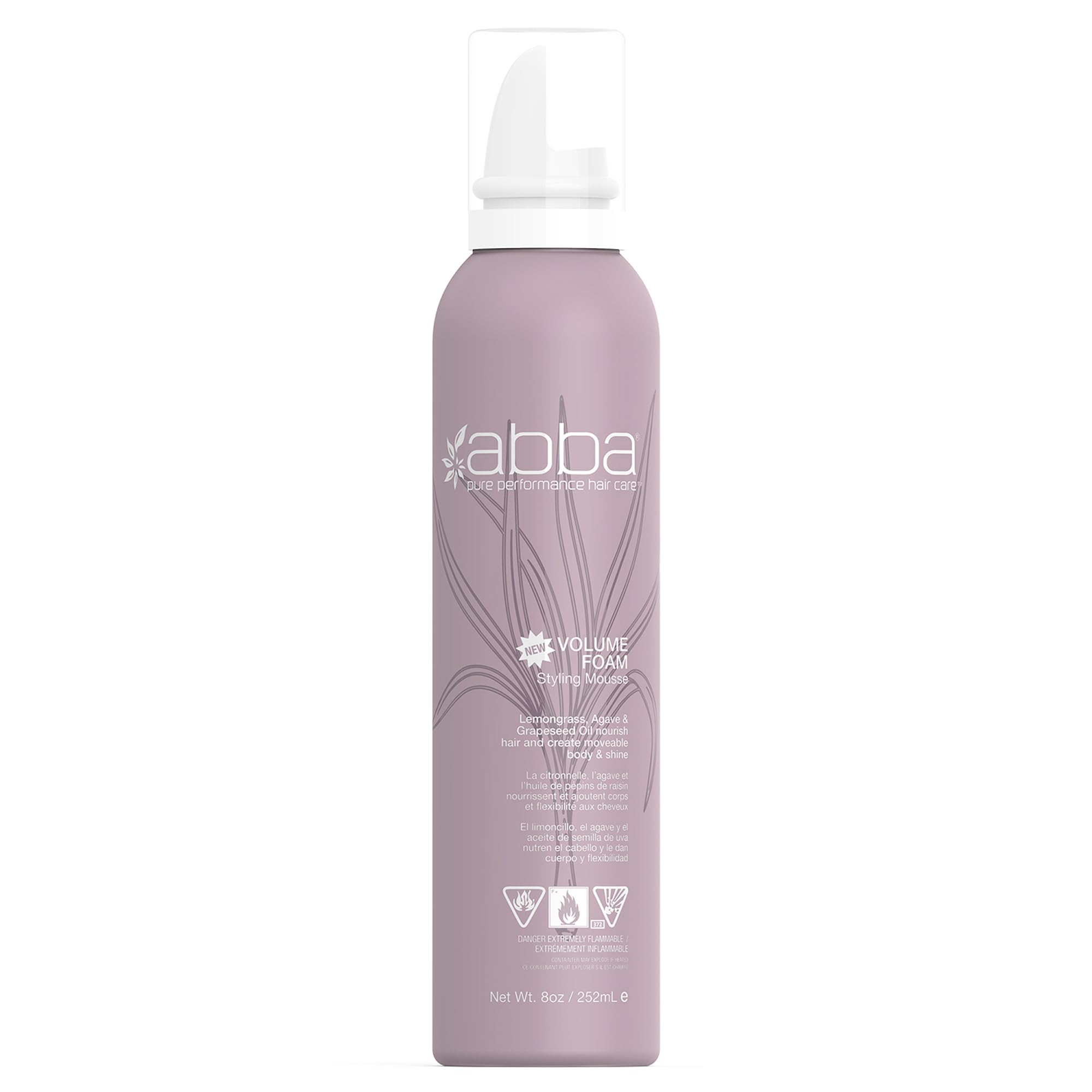 ABBA - Pure Volume Foam Styling Mousse - Grapefruit & Lemongrass, 8 fl ...
