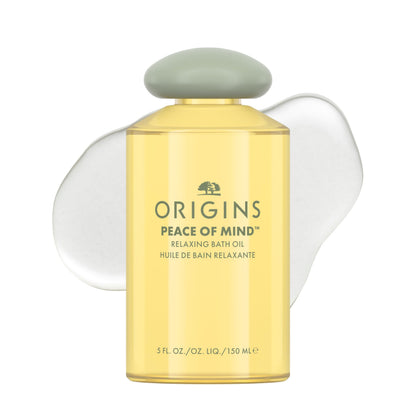 Origins Peace of Mind Relaxing Bath Oil | Softens & Nourishes | with Peppermint, Basil, & Eucalyptus Aromatherapy Essential Oils, 5 Fl Oz