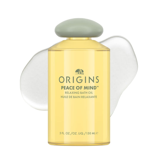 Origins Peace of Mind Relaxing Bath Oil | Softens & Nourishes | with Peppermint, Basil, & Eucalyptus Aromatherapy Essential Oils, 5 Fl Oz