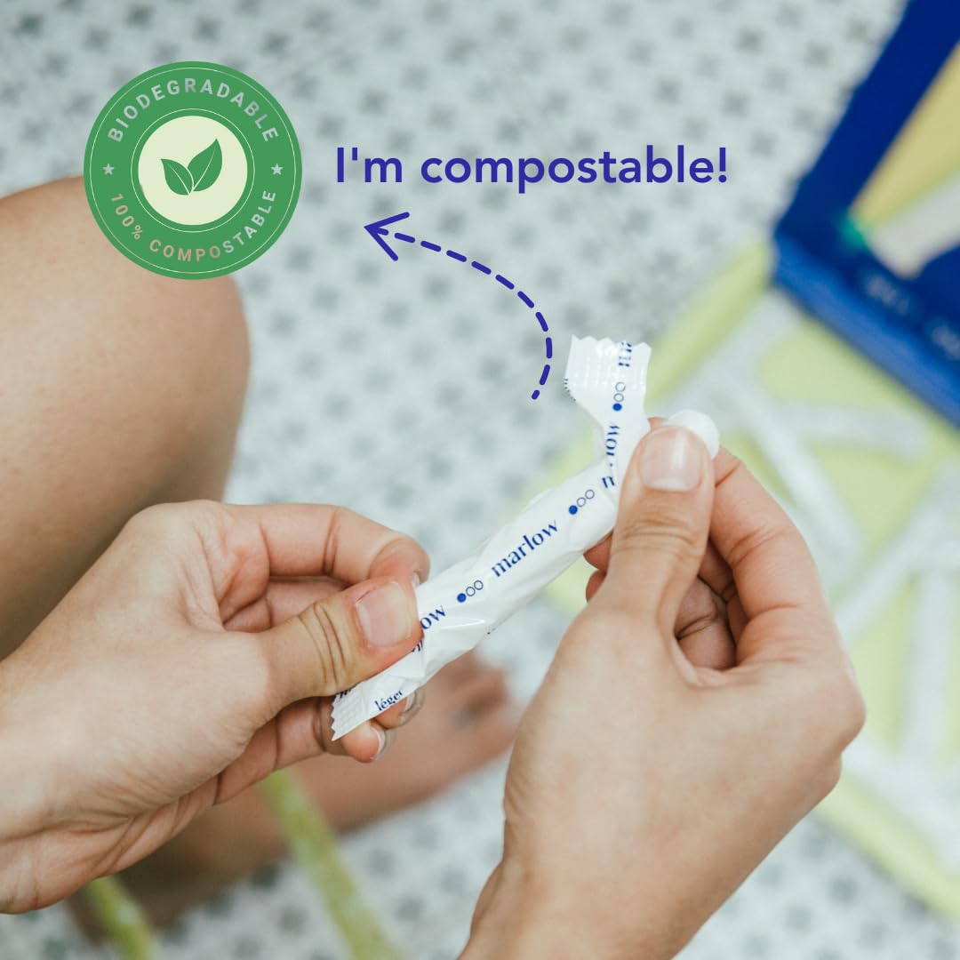 Organic Cotton Tampons with Compact Plant-Based Applicators | Light, Regular and Super 18 Count Packs | Fragrance Free, Toxin Free