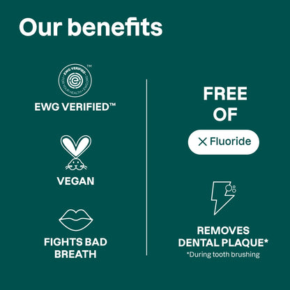 ATTITUDE Fluoride-Free Whitening Toothpaste, Peppermint Flavor, Vegan & Cruelty-Free, Sugar-Free, Plant & Mineral-Based Ingredients, Clean Oral Care, 4.2 Oz