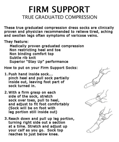 Top Flite Mens Graduated Compression Socks Over the Calf 20-30 Mmhg